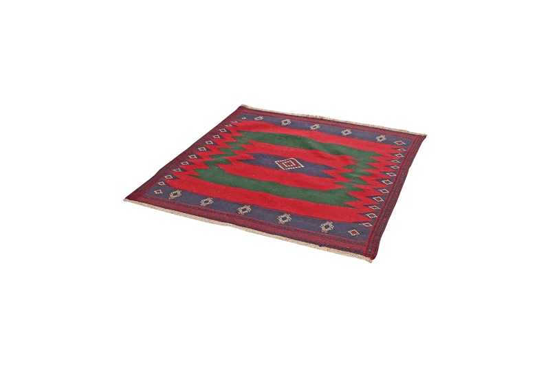 Kelim Afshar · Handgewebt – Rot, 136x129 cm