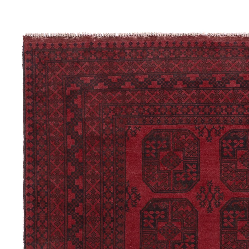 Afghan Teppich - Filpa - 197 x 293 cm - dunkelrot