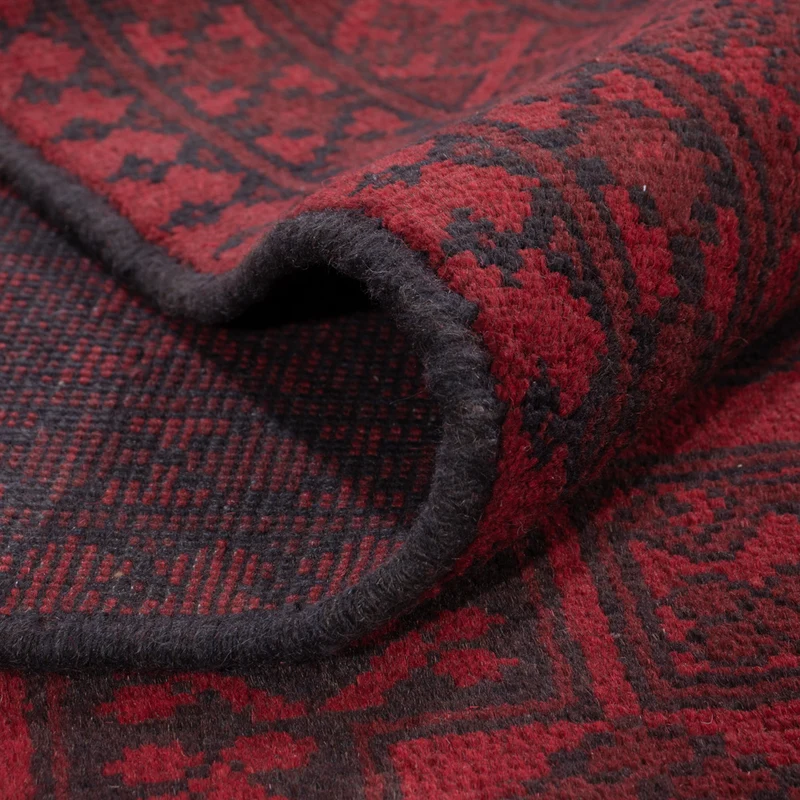 Afghan Teppich - Filpa - 197 x 293 cm - dunkelrot