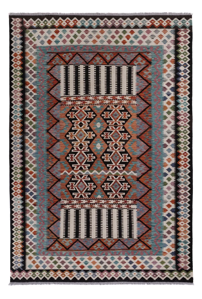 Kelim Maimene Teppich 203x297cm - mehrfarbig