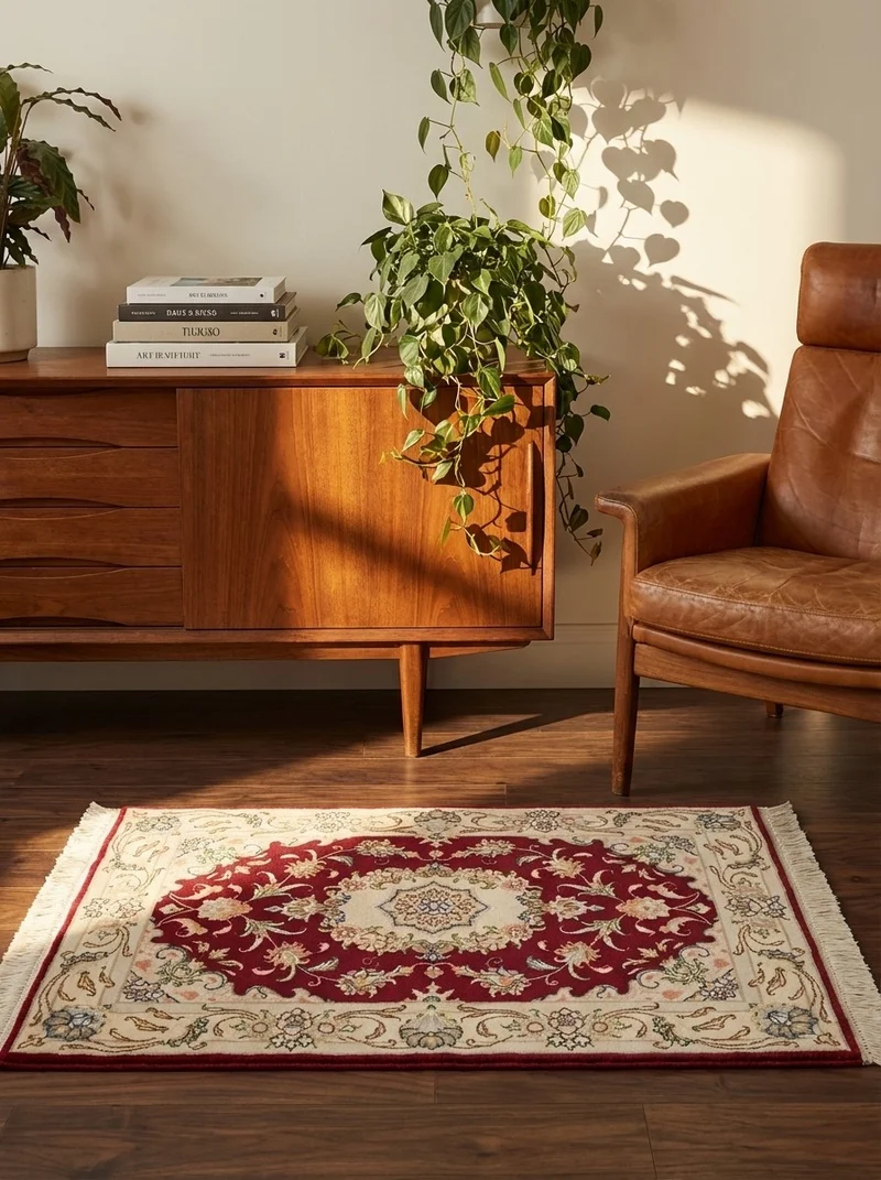 Tabriz 50 Raj · Handgeknüpft – Rot, 93x62 cm