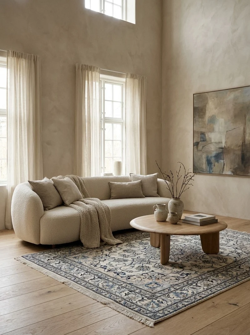Nain 12La · Handgeknüpft – Beige, 203x144 cm