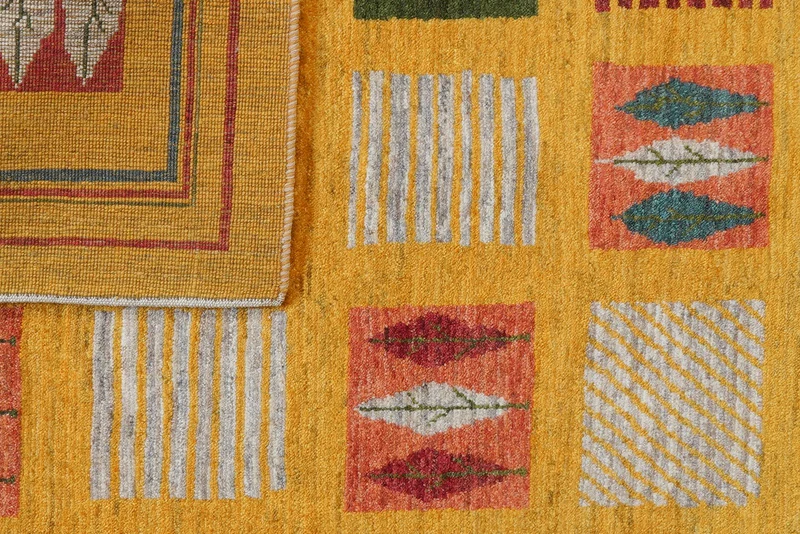 Rizbaf · Handgeknüpft – Gelb, 176x123 cm