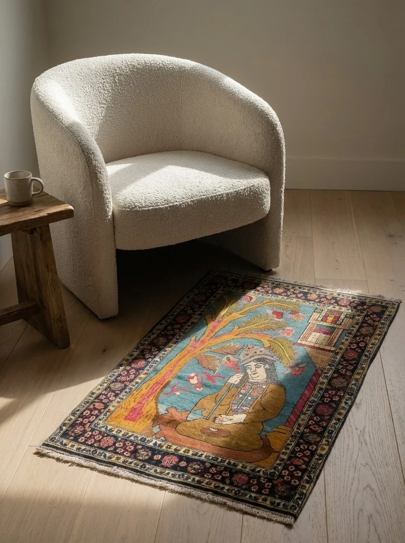Tabriz Antique · Handgeknüpft – Blau, 100x64 cm