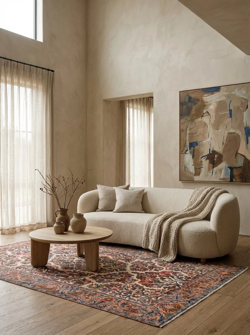 Sarough · Handgeknüpft – Beige, 215x125 cm