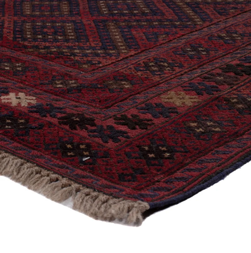 Kelim Afghan Teppich 136x196cm - dunkelrot