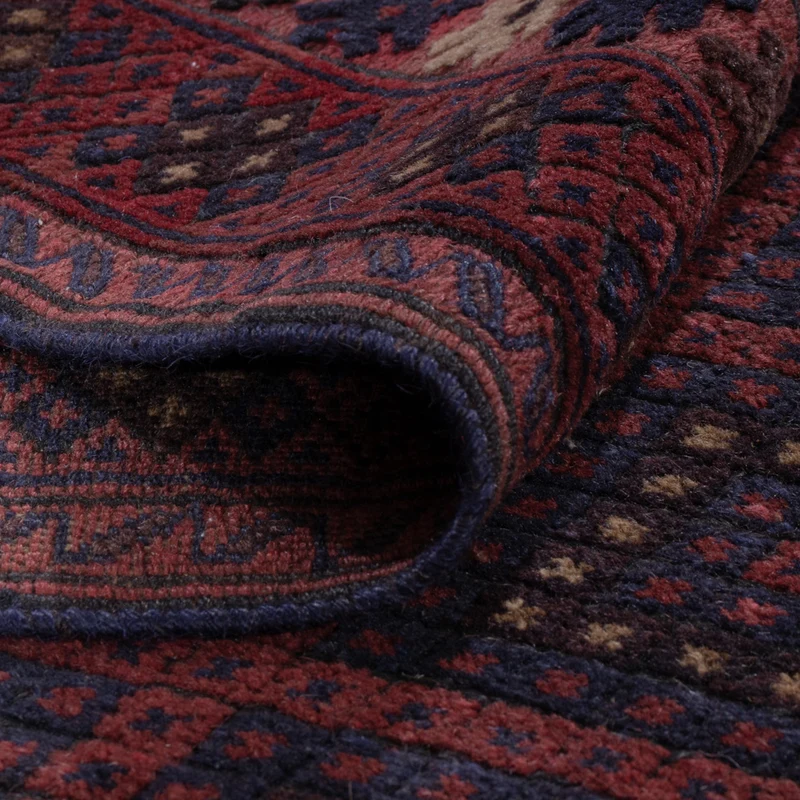 Kelim Afghan Teppich 136x196cm - dunkelrot