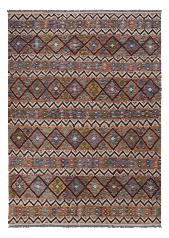 Kelim Maimene Teppich 212x301cm - mehrfarbig