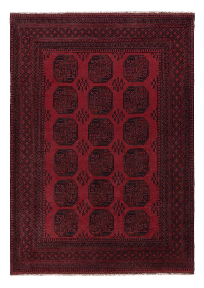 Akhche Teppich 206x290cm - Perserteppich - dunkelrot