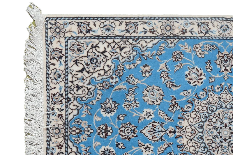 Nain 6La · Handgeknüpft – Blau, 95x62 cm
