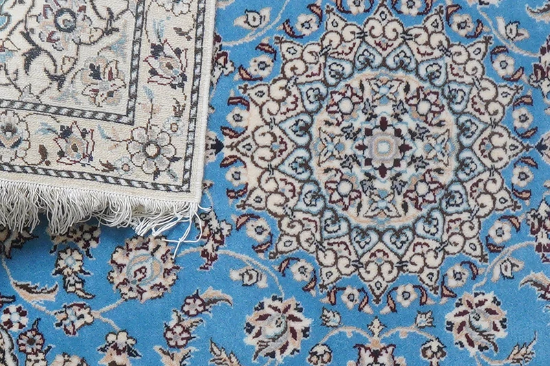 Nain 6La · Handgeknüpft – Blau, 95x62 cm