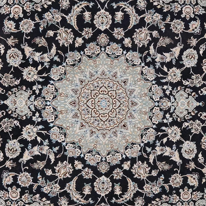Nain 9La · Handgeknüpft – Blau, 291x201 cm