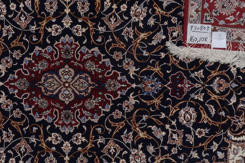 Isfahan · Handgeknüpft – Blau, 160x108 cm