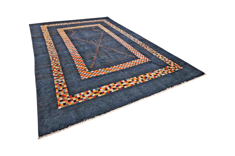 Gabbeh · Handgeknüpft – Blau, 397x285 cm