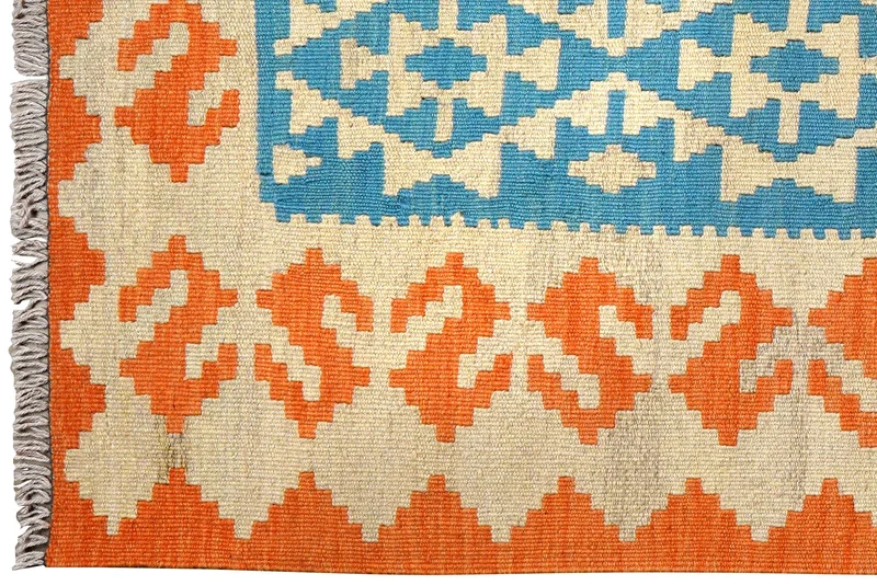 Kelim Gashgai · Handgewebt – Blau, 143x103 cm