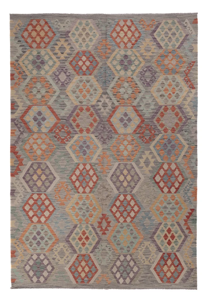 Kelim Maimene Teppich 200x302cm - mehrfarbig