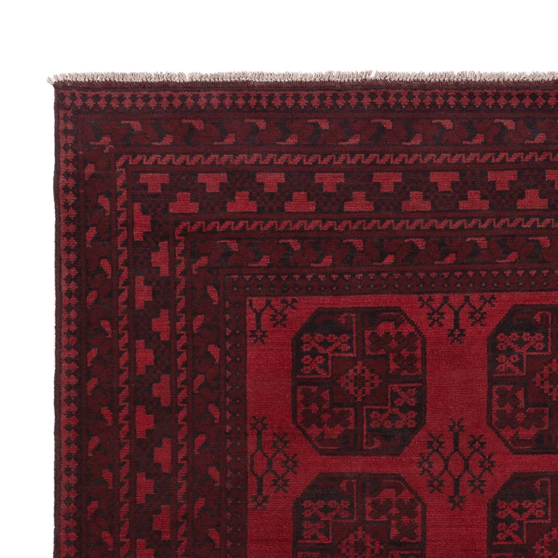 Afghan Teppich - Filpa - 197 x 288 cm - dunkelrot