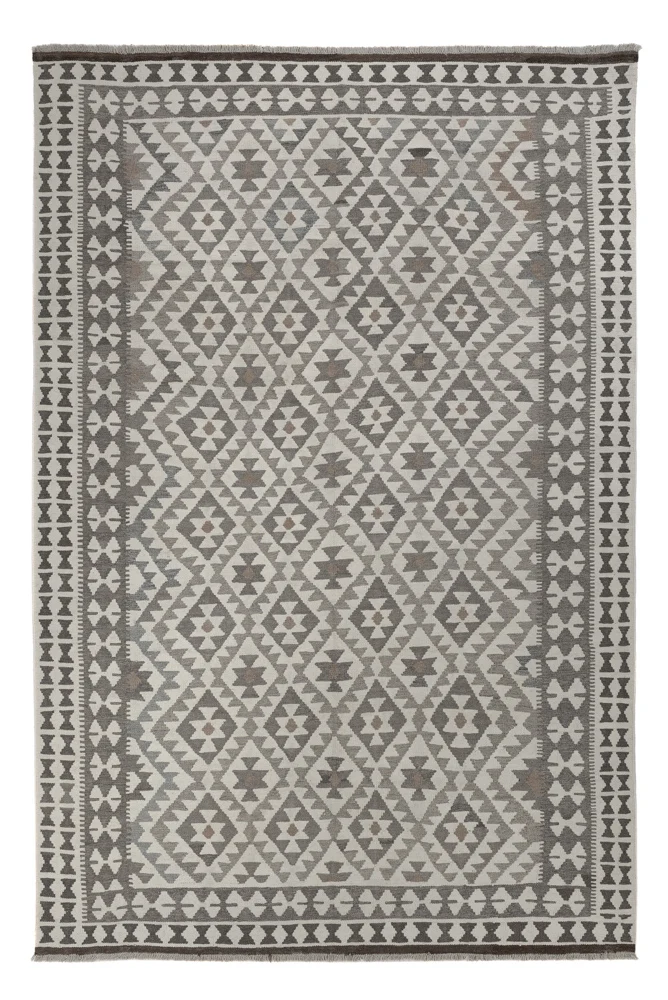 Kelim Maimene Teppich 200x299cm - hellgrau
