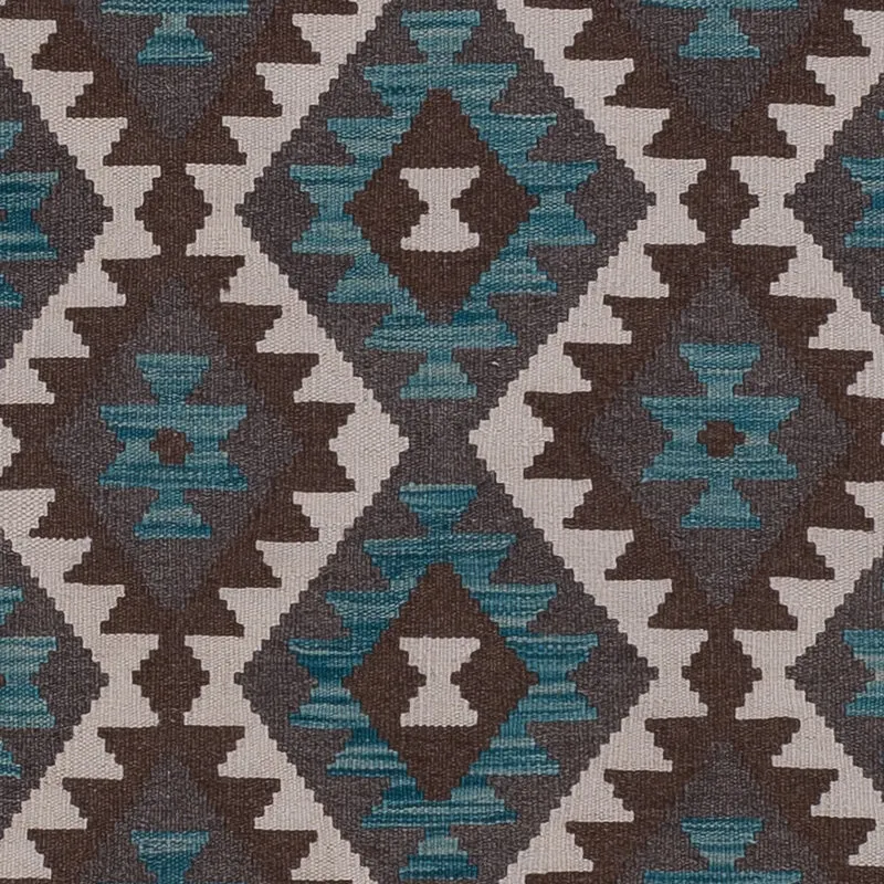 Kelim Maimene Teppich 83x303cm - dunkelgrün