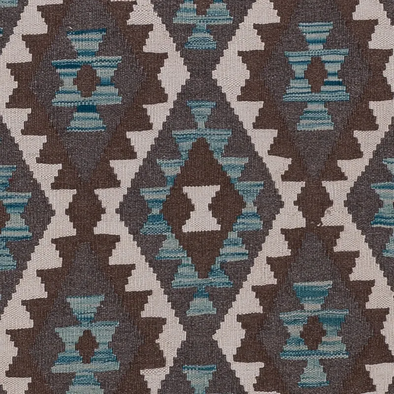 Kelim Maimene Teppich 82x297cm - dunkelgrün