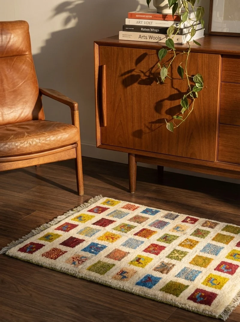 Gabbeh Sonnat · Handgeknüpft – Beige, 88x61 cm