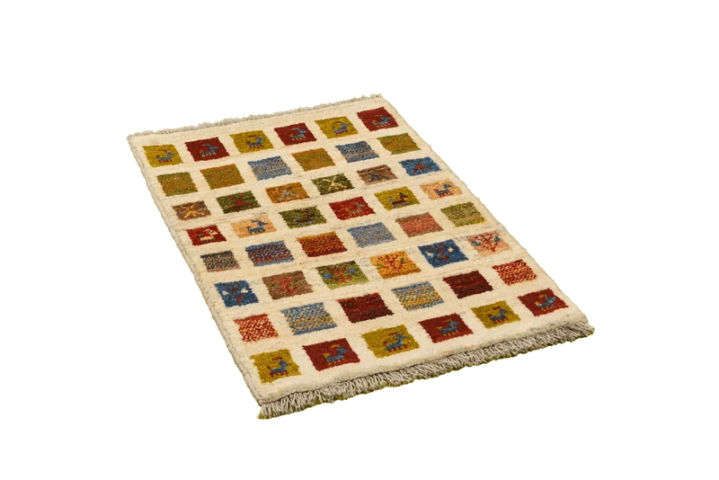 Gabbeh Sonnat · Handgeknüpft – Beige, 88x61 cm