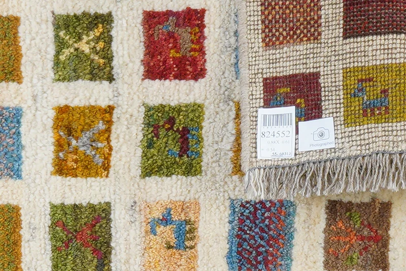 Gabbeh Sonnat · Handgeknüpft – Beige, 88x61 cm
