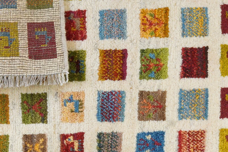 Gabbeh Sonnat · Handgeknüpft – Beige, 88x61 cm