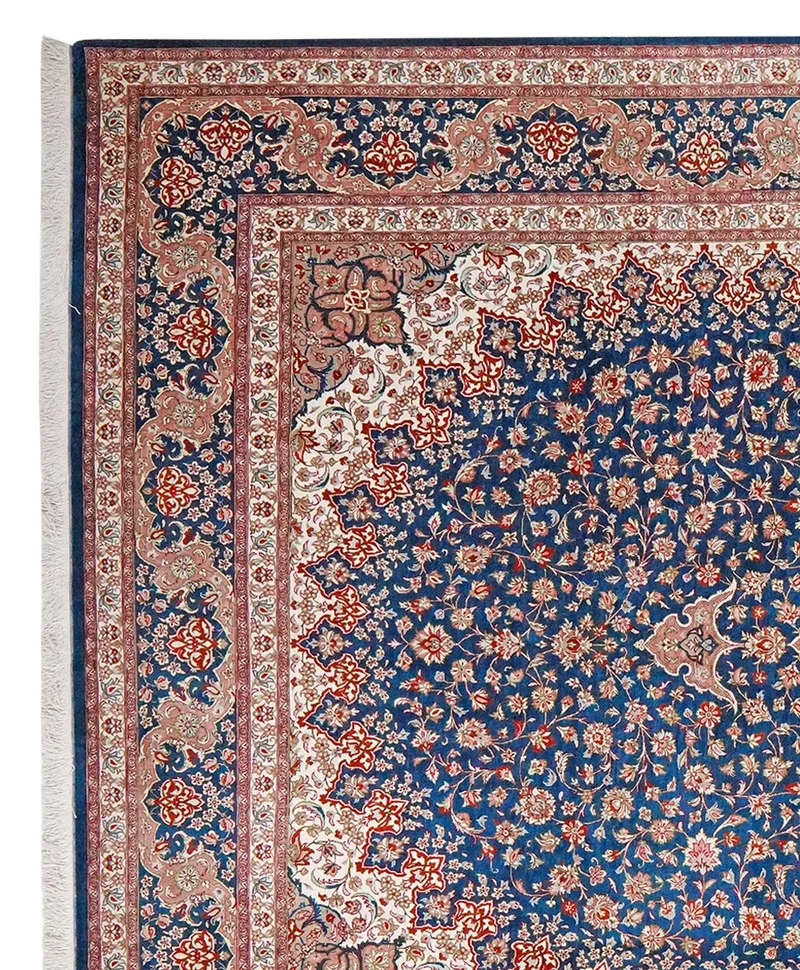 Ghoum Seide · Handgeknüpft – Blau, 299x197 cm