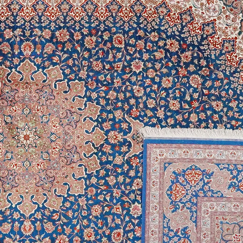 Ghoum Seide · Handgeknüpft – Blau, 299x197 cm