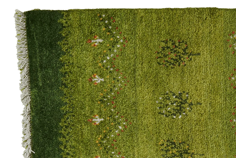 Gabbeh Sonnat · Handgeknüpft – Grün, 89x59 cm