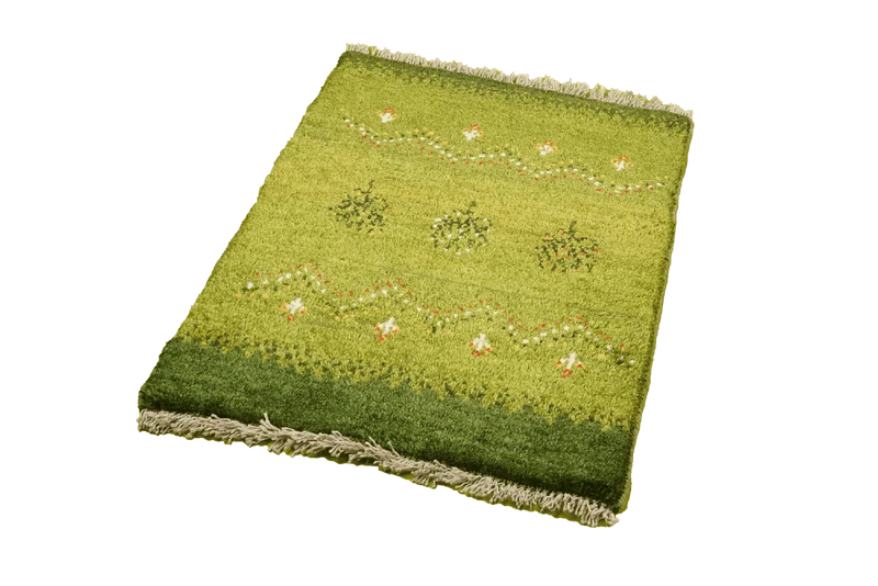 Gabbeh Sonnat · Handgeknüpft – Grün, 89x59 cm