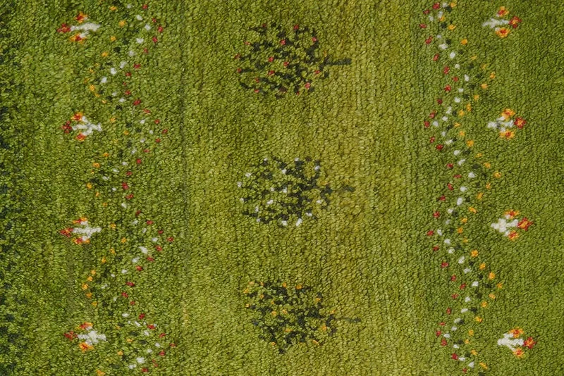 Gabbeh Sonnat · Handgeknüpft – Grün, 89x59 cm