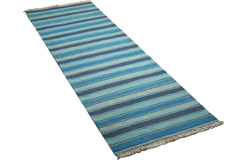 Kelim Gashgai · Handgewebt – Blau, 194x61 cm