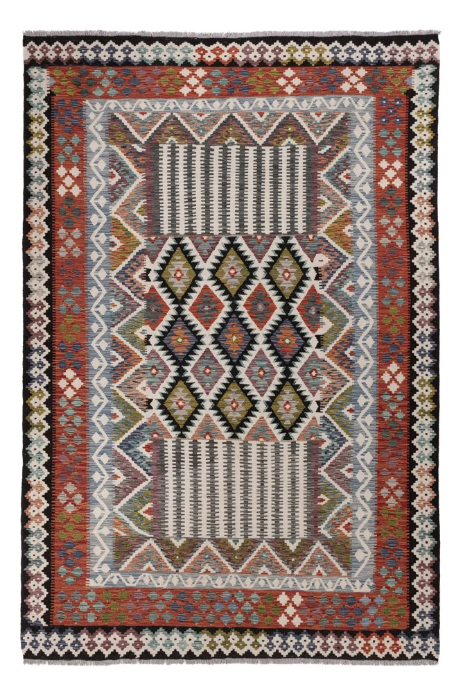 Kelim Maimene Teppich 206x303cm - mehrfarbig