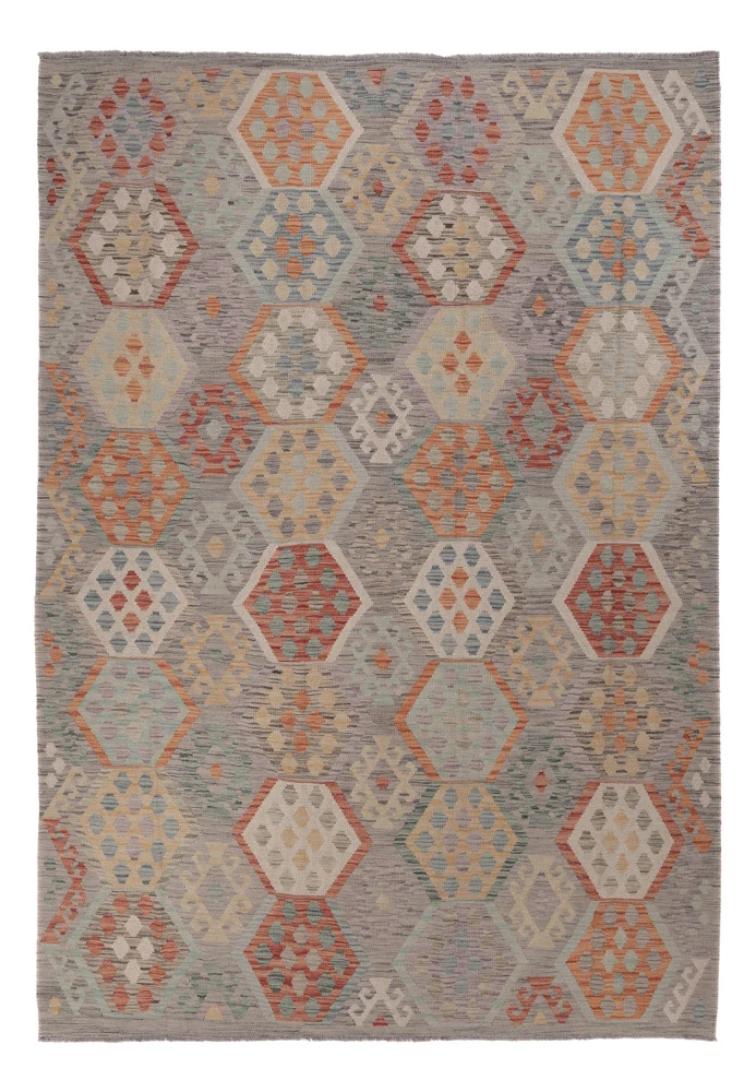 Kelim Maimene Teppich 212x297cm - mehrfarbig