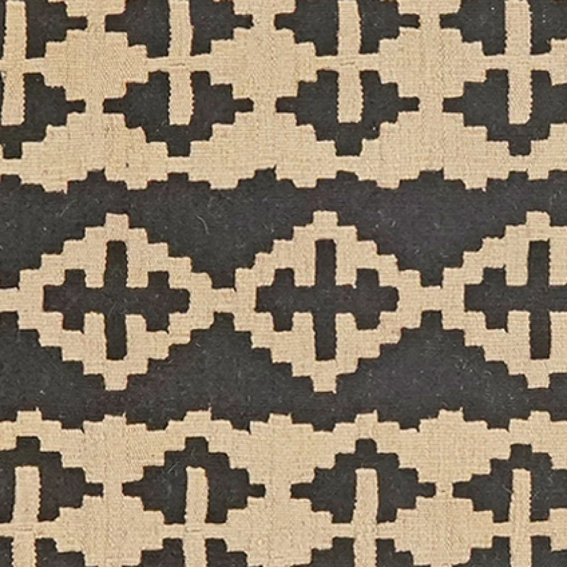 Kelim Gashgai · Handgewebt – Schwarz, 198x64 cm