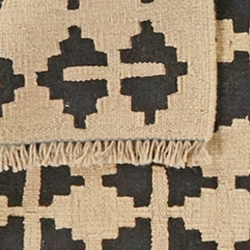 Kelim Gashgai · Handgewebt – Schwarz, 198x64 cm