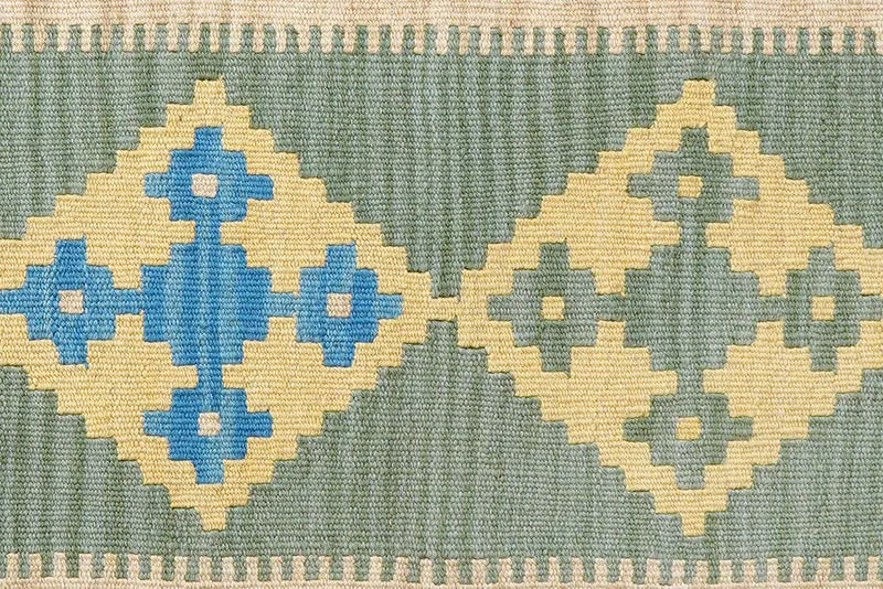 Kelim Gashgai · Handgewebt – Grün, 201x84 cm