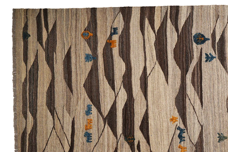 Kelim Gashgai · Handgewebt – Braun, 257x195 cm