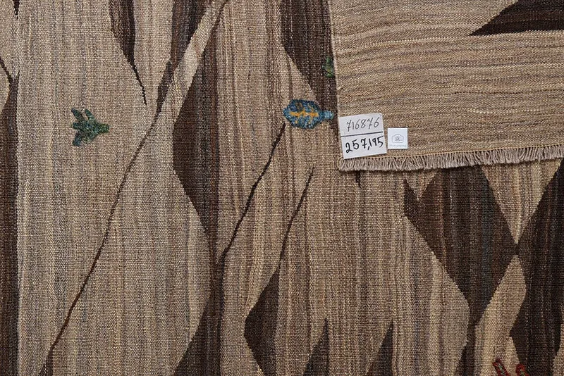 Kelim Gashgai · Handgewebt – Braun, 257x195 cm