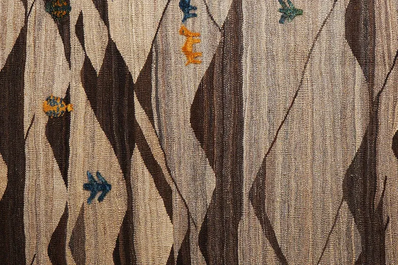 Kelim Gashgai · Handgewebt – Braun, 257x195 cm