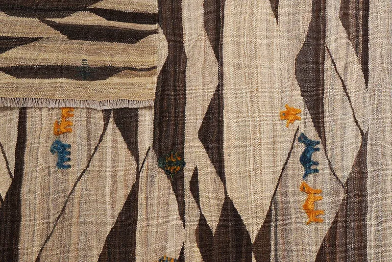 Kelim Gashgai · Handgewebt – Braun, 257x195 cm