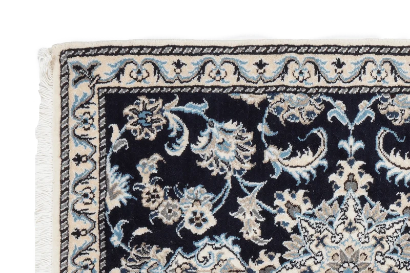 Nain 12La · Handgeknüpft – Blau, 197x78 cm