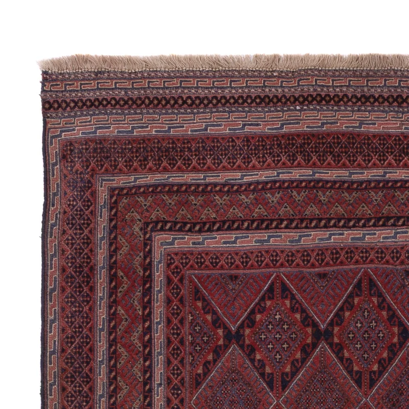 Kelim Afghan Teppich 139x200cm - dunkelrot