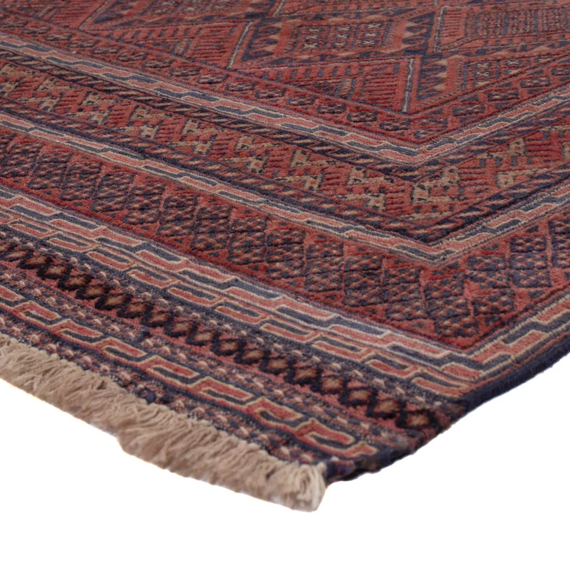 Kelim Afghan Teppich 139x200cm - dunkelrot