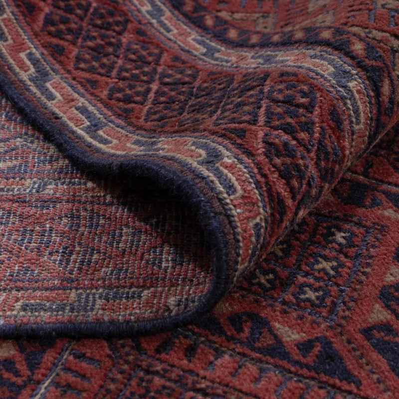 Kelim Afghan Teppich 139x200cm - dunkelrot