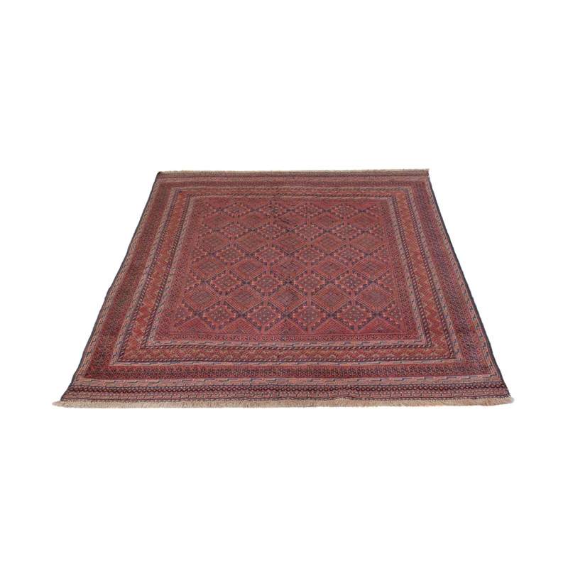 Kelim Afghan Teppich 139x200cm - dunkelrot