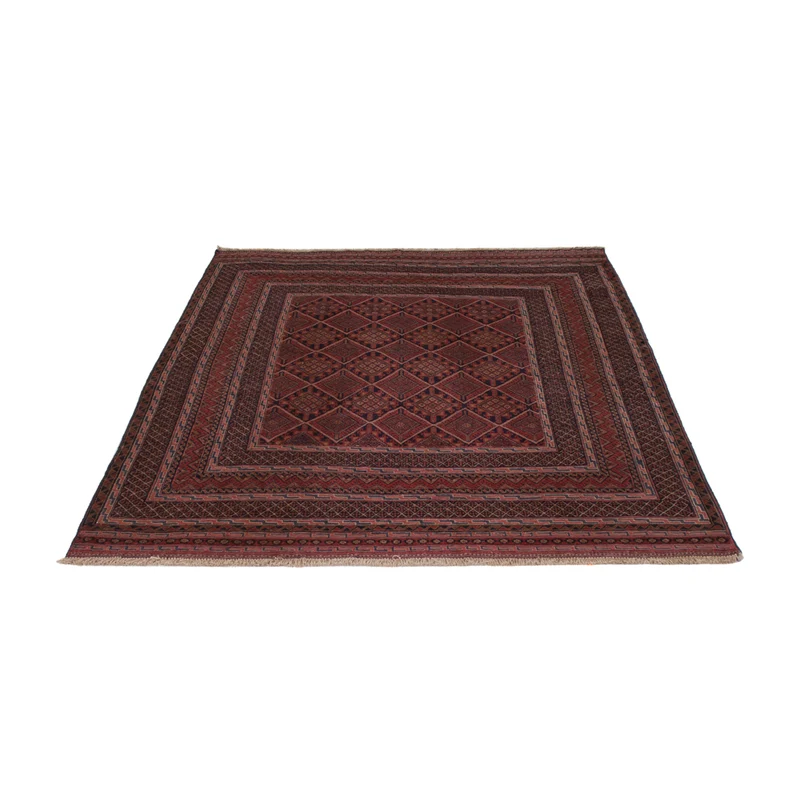 Kelim Afghan Teppich 139x198cm - dunkelrot
