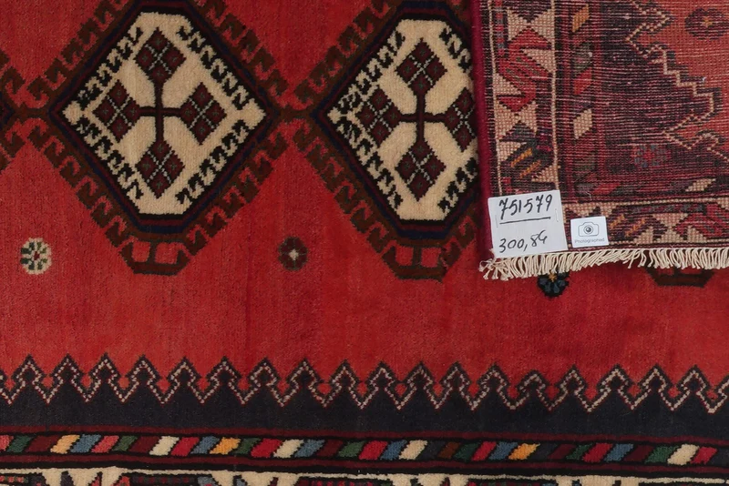 Afshar · Handgeknüpft – Rot, 300x84 cm